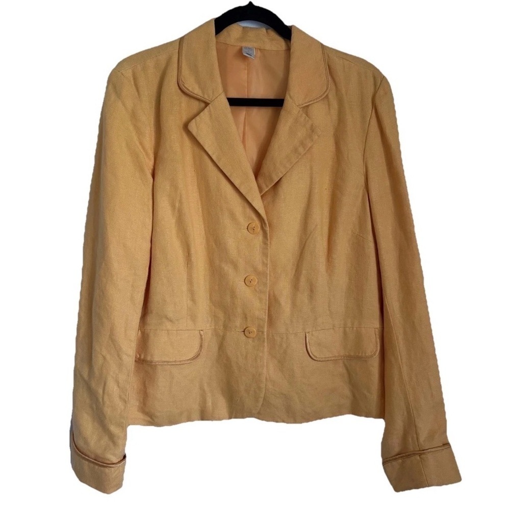 Vintage Old Navy Blazer Womens L Linen Lined Short Jacket Spring Easter Office
